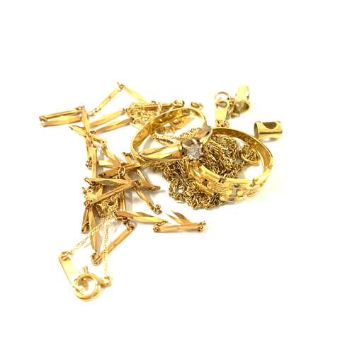 K18　750　デザインネックレス　指輪　ダイヤリング　貴金属　18金　ゴールド
