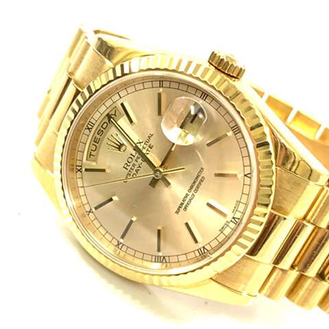 ROLEX　ロレックス　デイデイト　118238　メンズ腕時計　K18　750　金無垢　買取