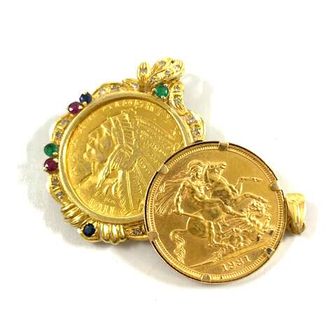ゴールド　コイン　ペンダント　ネックレス　アクセサリー　貴金属